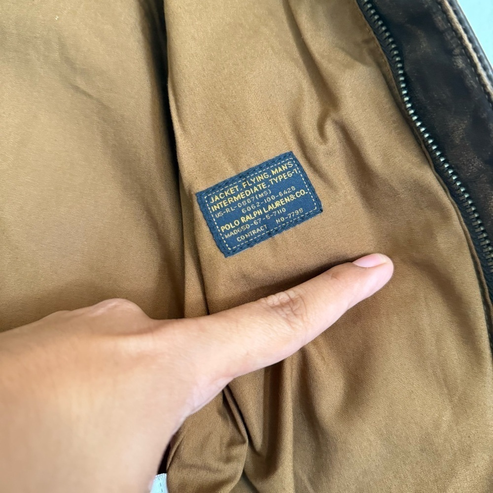 NWT Polo Ralph Lauren Cow Leather Flight Jacket Boys - Picture 6 of 11